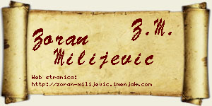 Zoran Milijević vizit kartica